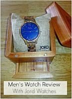 Men's Wood Watch Review with Jord Men's wood watch, in lidded wooden box with title text overlayed