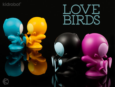 Kidrobot - Teal, Black, Orange & Purple Edition Lovebirds Vinyl Figures by Kronk