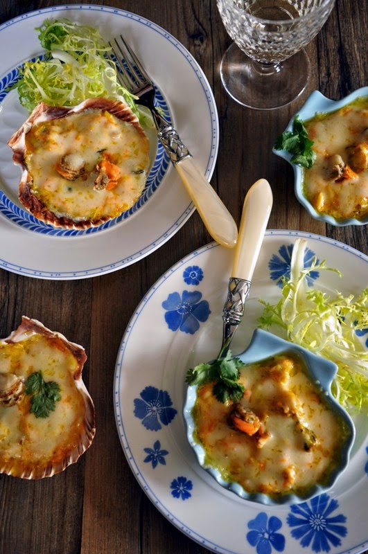 Délices et Caprices Coquilles de fruits de mer gratinées Maison Délices et Caprices Coquilles de fruits de mer gratinées Maison