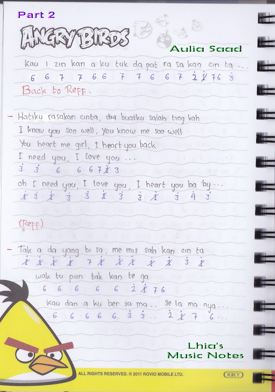 Catatan Not Lagu - Smash, "I Heart U" (Piano Pemula) - not ...