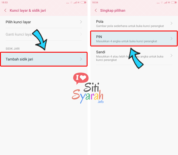 cara pasang sidik jari android