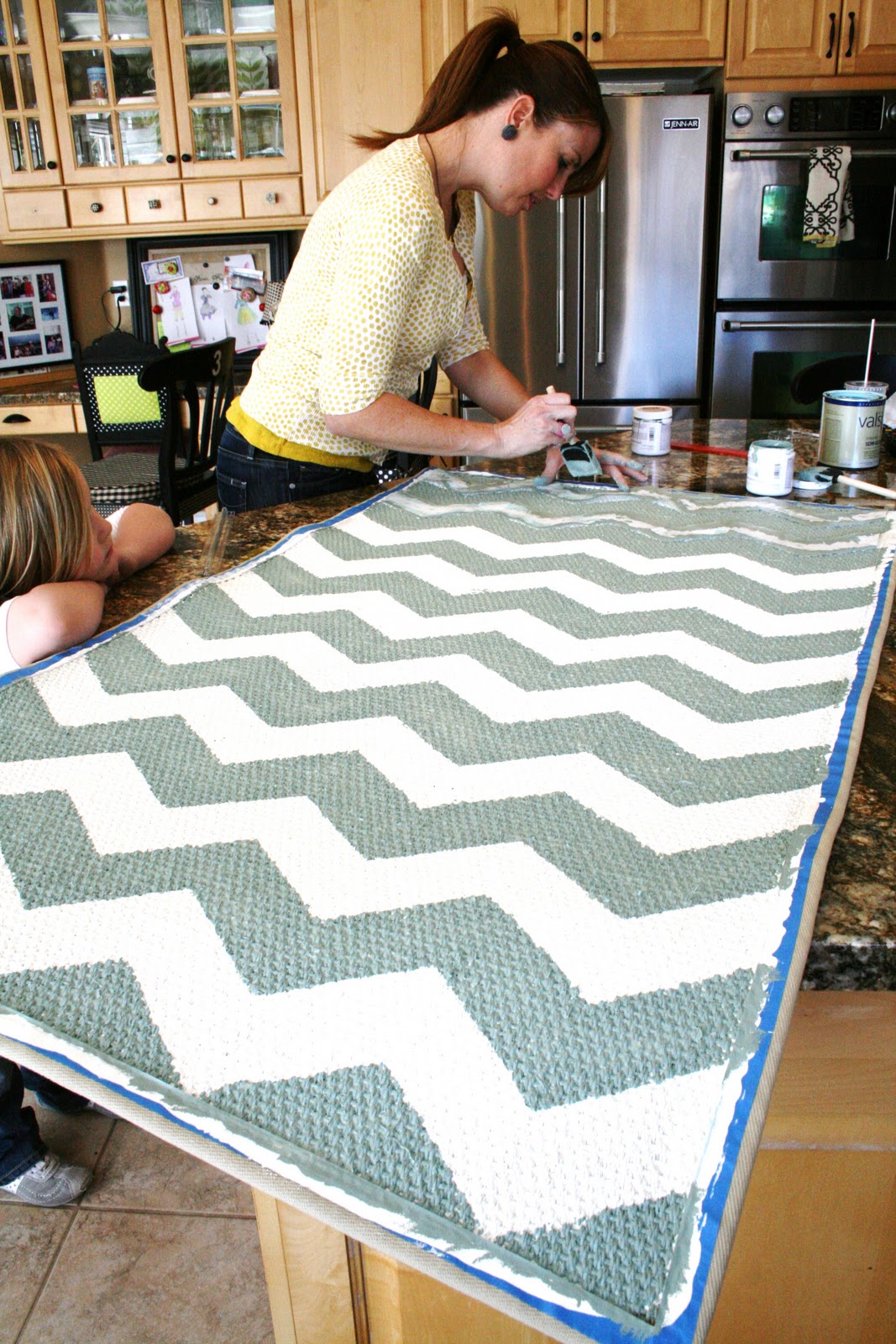 Chevron Painted Rug from IKEA Tutorial