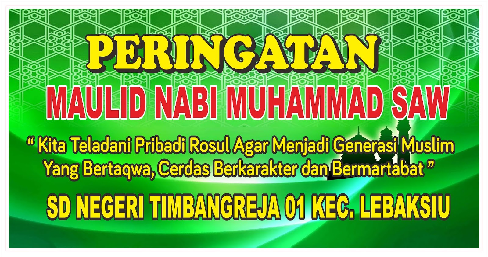 Contoh Desain Banner / Spanduk Maulid Nabi Muhammad SAW