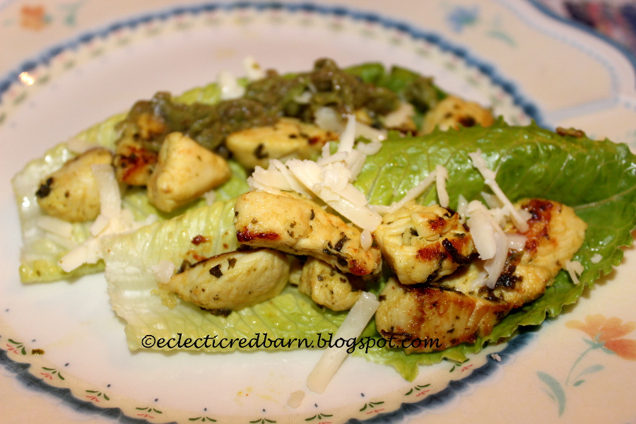 Eclectic Red Barn Easy Turmeric Chicken in Lettuce Leaves