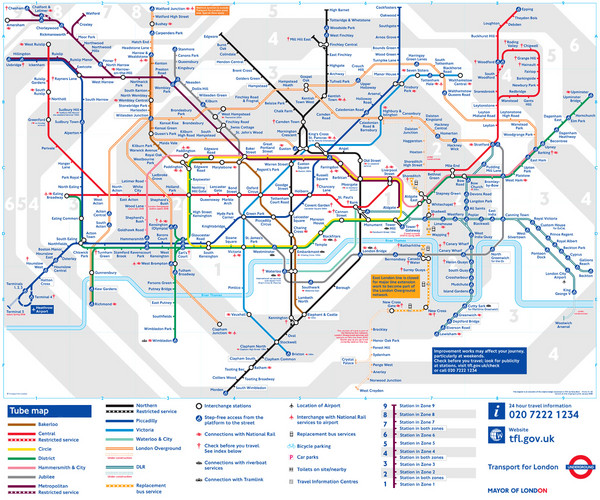 London Tube Underground Map