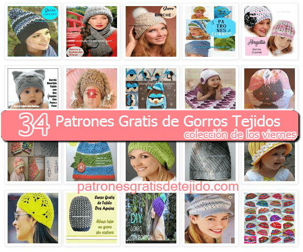 patrones de gorros tejidos - colección de los viernes