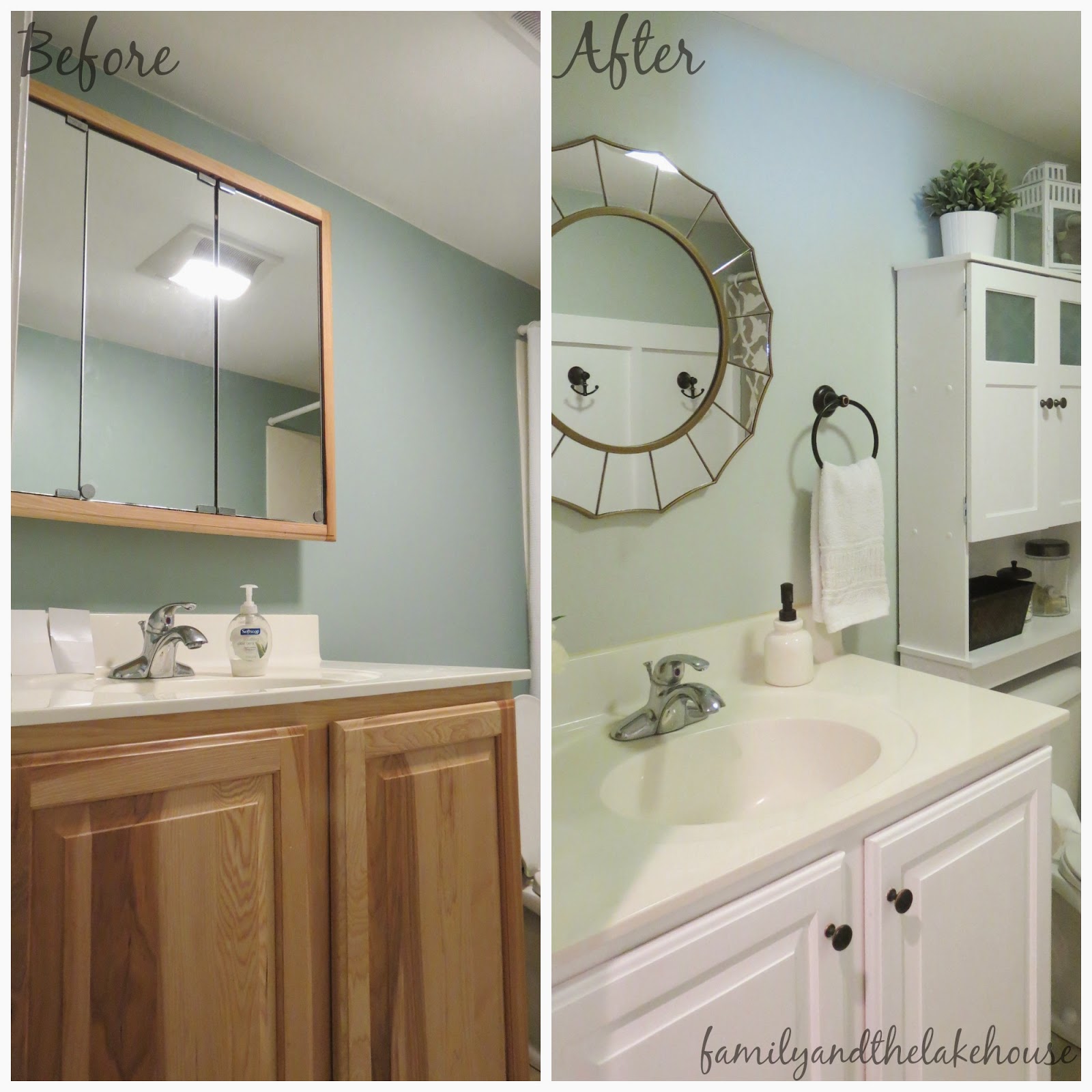 Family and the Lake House - Guest Bathroom - Before and After