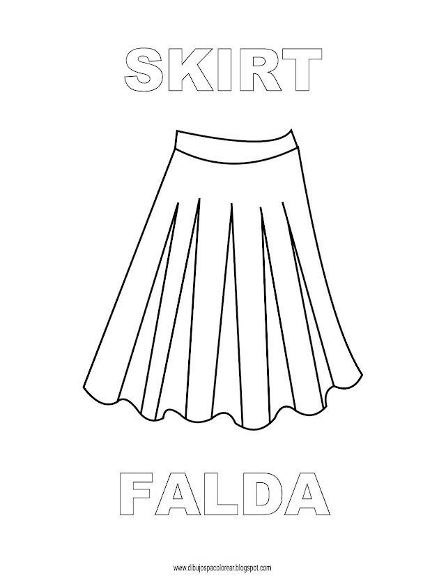 Dibujos Inglés - Español con F: Falda - Skirt