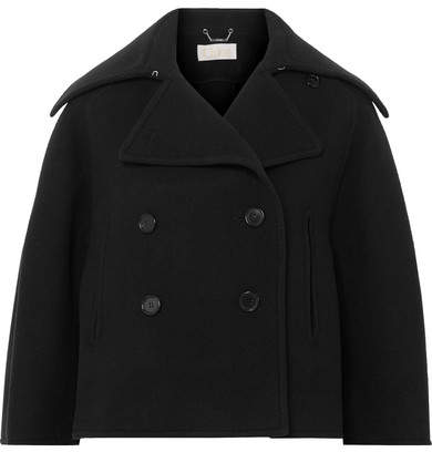 Chloé - Cropped Double-breasted Wool-blend Felt Coat – Navy