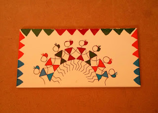 Tile Painting - Warli Art Design