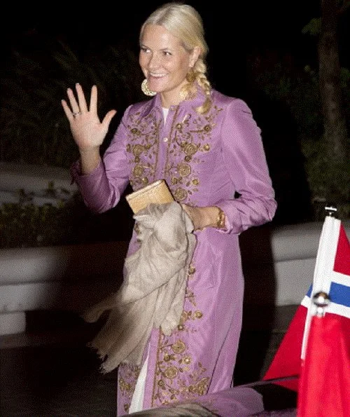 Crown Prince Haakon and Crown Princess Mette-Marit  arrive at the Shangri-La Hotel in Jakarta