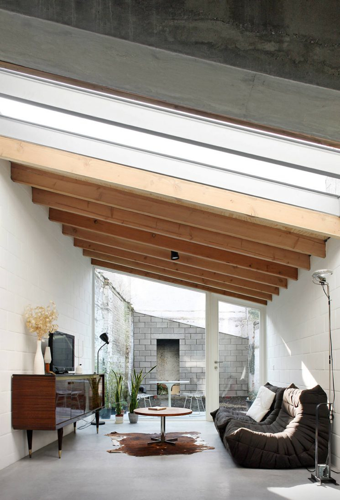 Ligne Roset Togo in open living room with beams