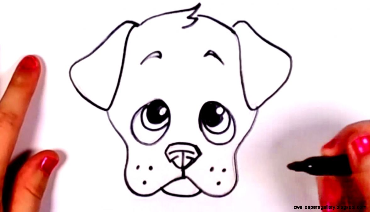 Cute Dog Face Drawing