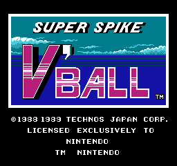 Super Spike V'Ball Title Screen