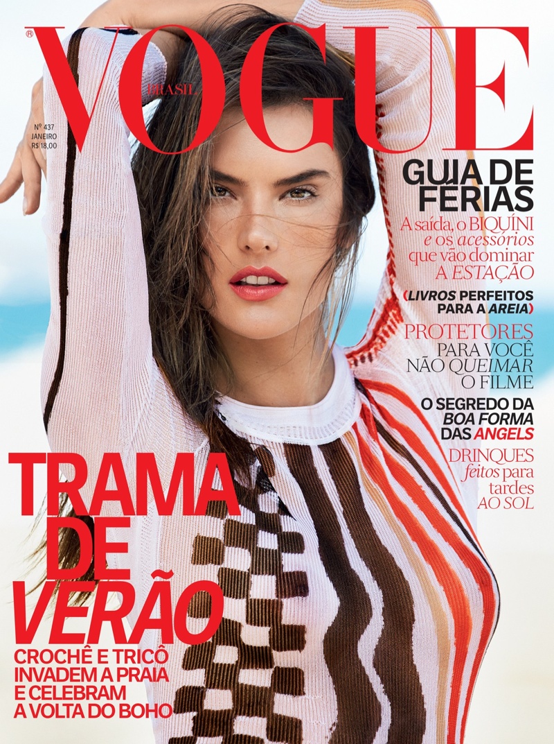 Alessandra Ambrosio wears Louis Vuitton for the Vogue Brazil January 2015 Cover