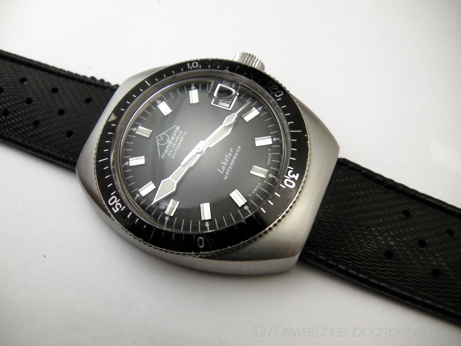 70s Watches: Retro 70s Vintage Famous Mondaine Lobster Divers Automatic