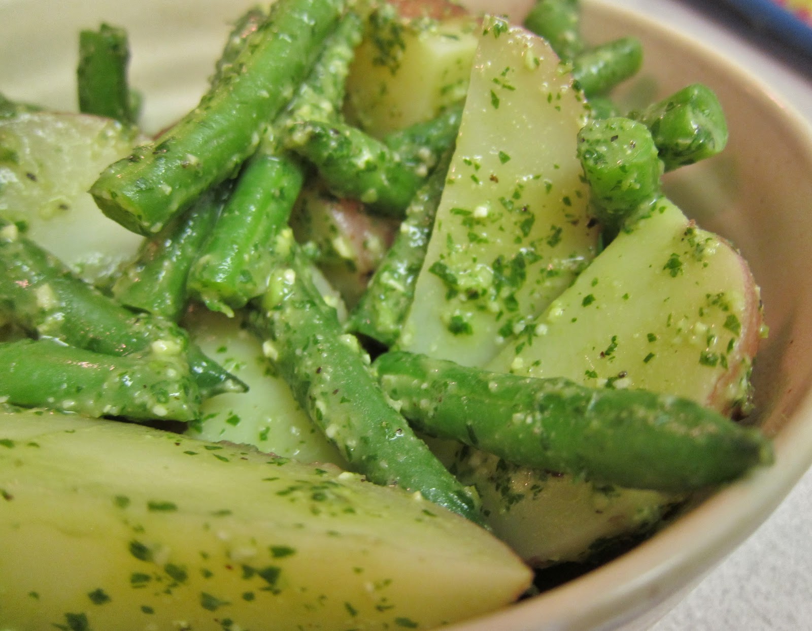 The Vegan Chronicle Green Beans and Potatoes Tossed with Pesto