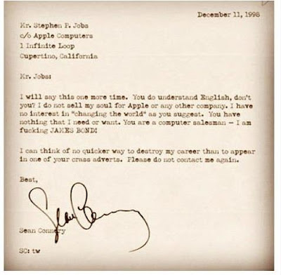 I Have Seen The Whole Of The Internet: Sean Connery's Letter To Steve Jobs