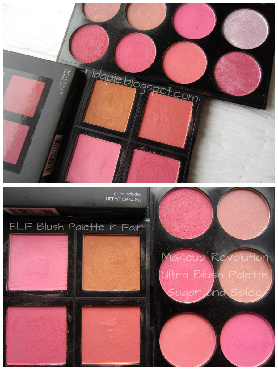 Ida Pie ELF vs Makeup Revolution Blush Comparison