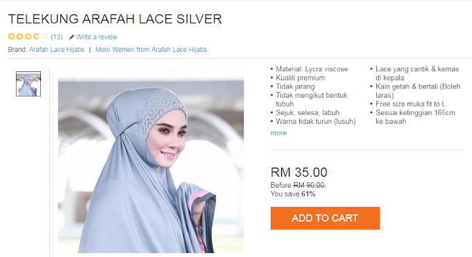 Review telekung Arafah selesa dan cantik, RM35.00 sepasang hanya di LAZADA