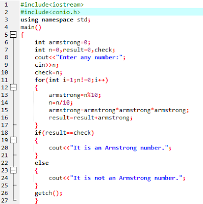 Armstrong number in C++
