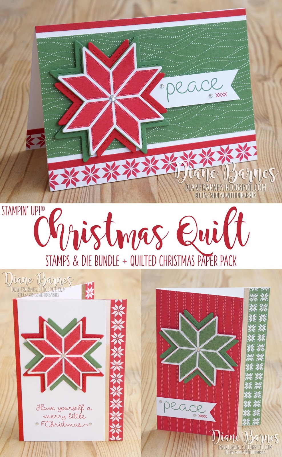 Christmas quilted card inspirations little colour me happy: Christmas Quilt card trio