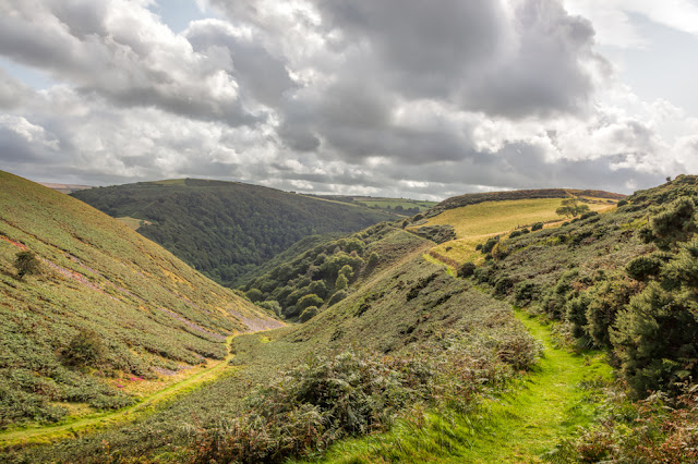 Dramatic landscape near Countisbury in the afternoon sunshine