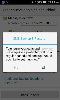 Bakcup automatico de SMS