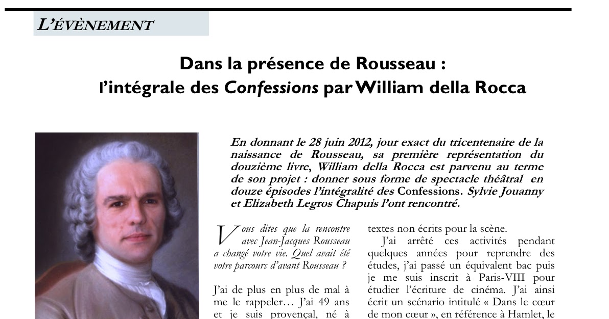 La Faute à Rousseau Gaétan Et La Guerre Jean-Jacques & moi: La Faute à Rousseau, la revue...