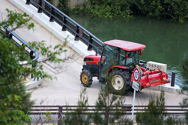 bridge, tractor