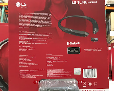 Costco 1091307 - LG Tone Infinim (HBS-912) Wireless Stereo Headset - clear sound with wireless technology