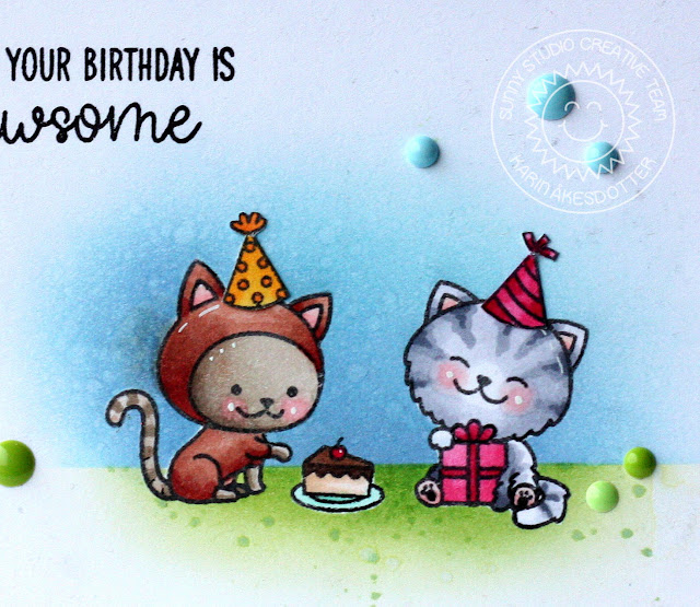 Sunny Studio Stamps: Tiny Dancers Purrfect Birthday Birthday Cards by Karin Akesdotter