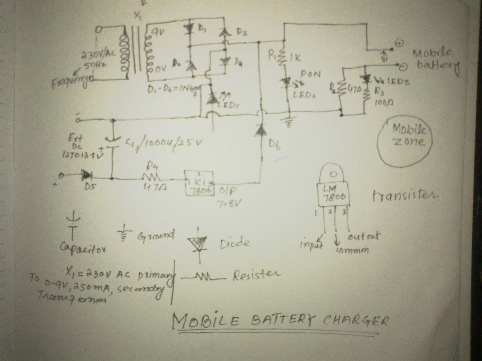 MOBILE ZONE: Circuit diagram of Mobile phone charger