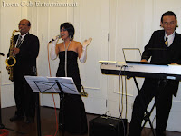 The three piece Jazz Band performing live at the event
