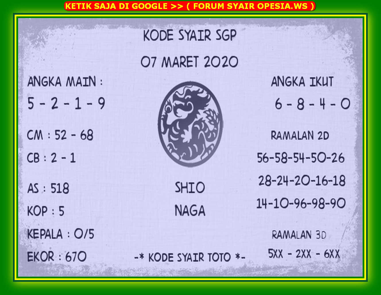 Forum Syair Sgp Kode Syair Sgp Hk Sd Motesia