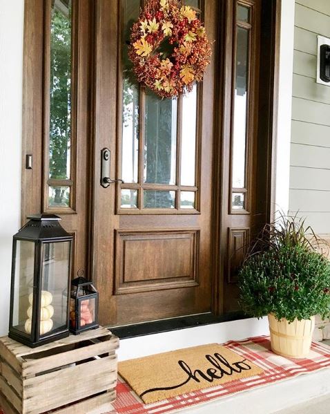 layered doormats for fall