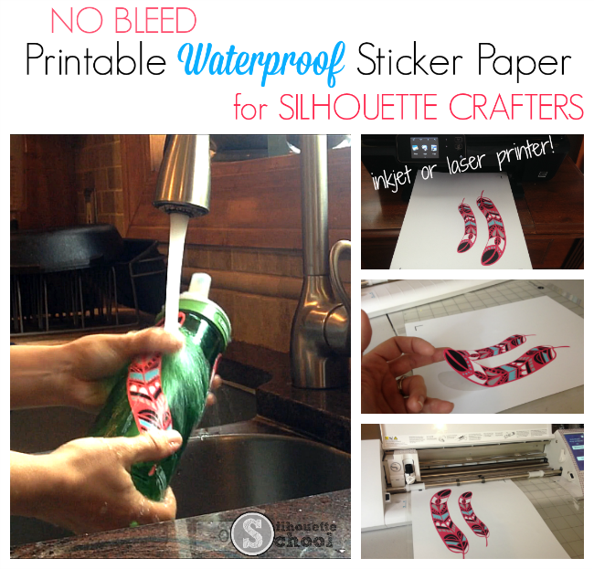 Silhouette tutorial, no bleed waterproof sticker paper, sticker paper