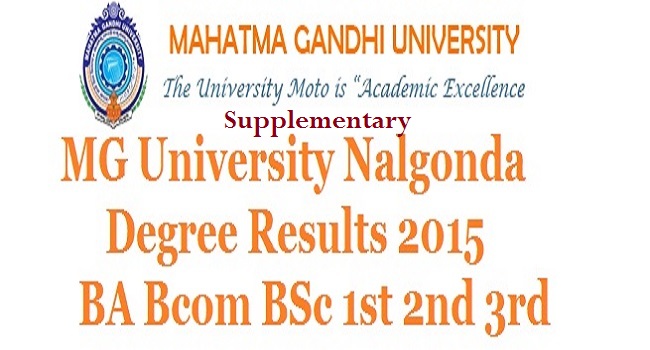 MG University Nalgonda Degree Supplementary Results 2015 MG University Nalgonda Degree Supplementary Results 2015