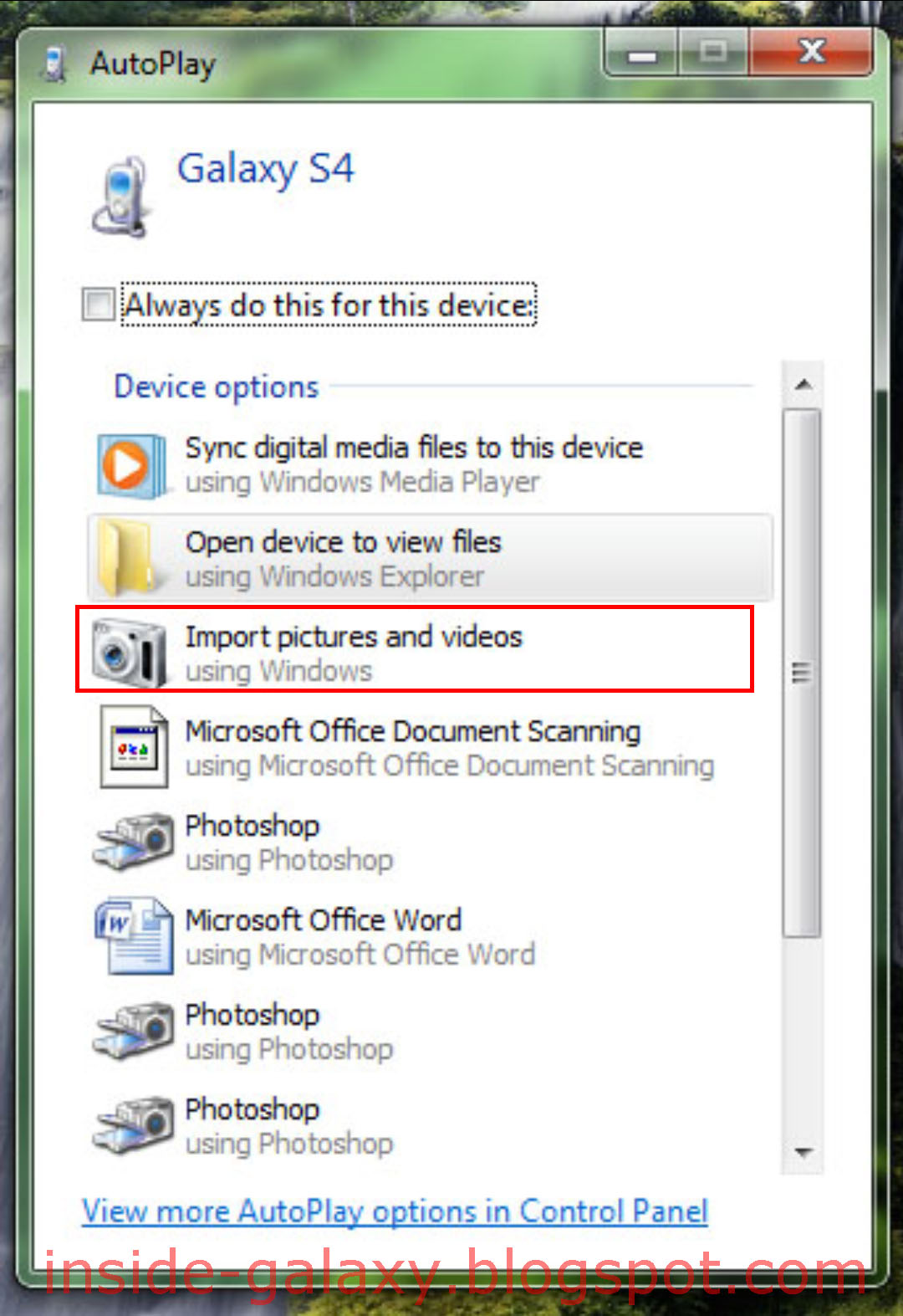 Inside Galaxy Samsung Galaxy S4 How to Easily Import All Photos and