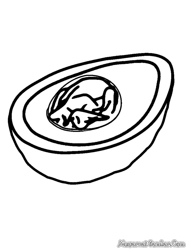 Gambar Mewarnai Buah Alpukat Gratis Mewarnai Gambar