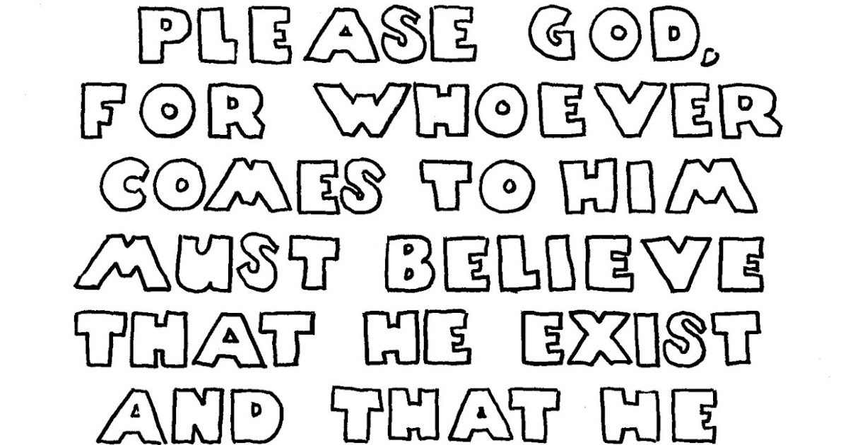 Coloring Pages for Kids by Mr. Adron: Printable Hebrews 11:6 Coloring
