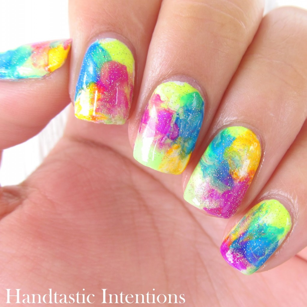 Splitter Splatter Holi Nail Art.