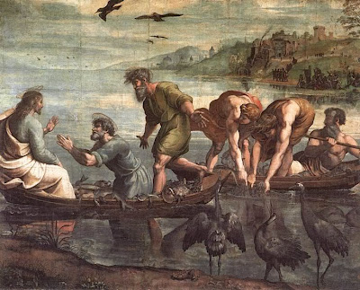 Miraculous catch of fishes - Artist unknown