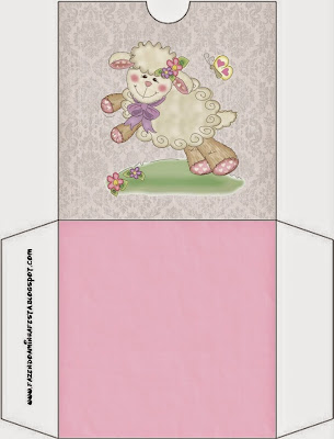 Little Sheep in Pink Free Printable CD Case.