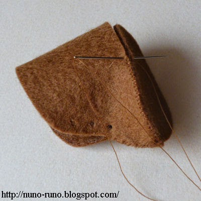 sapato de boneca de feltro