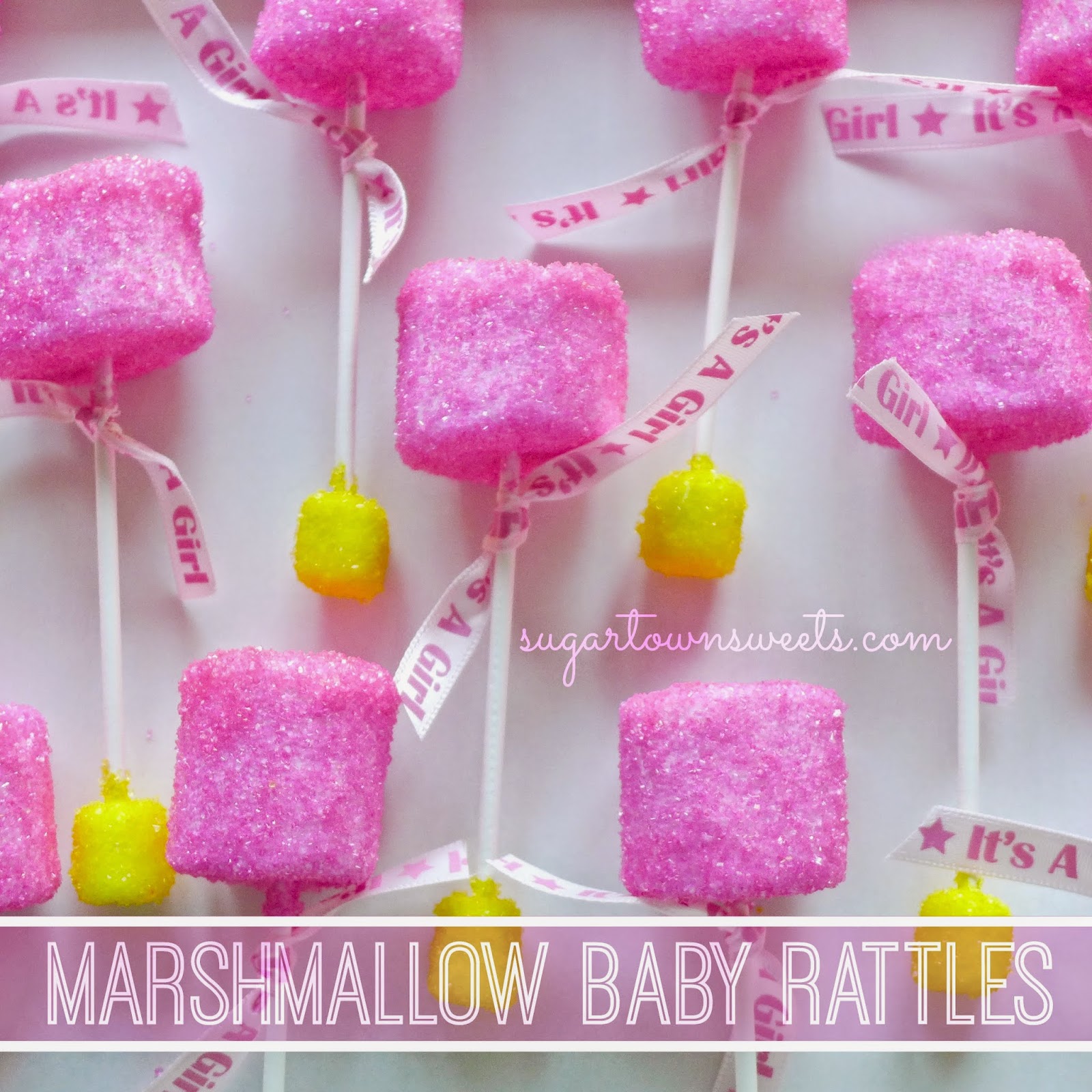 Sugartown Sweets Marshmallow Baby Rattles!