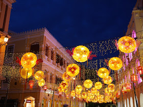 Mid-Autumn Festival lantern display at Largo do Senado in Macau