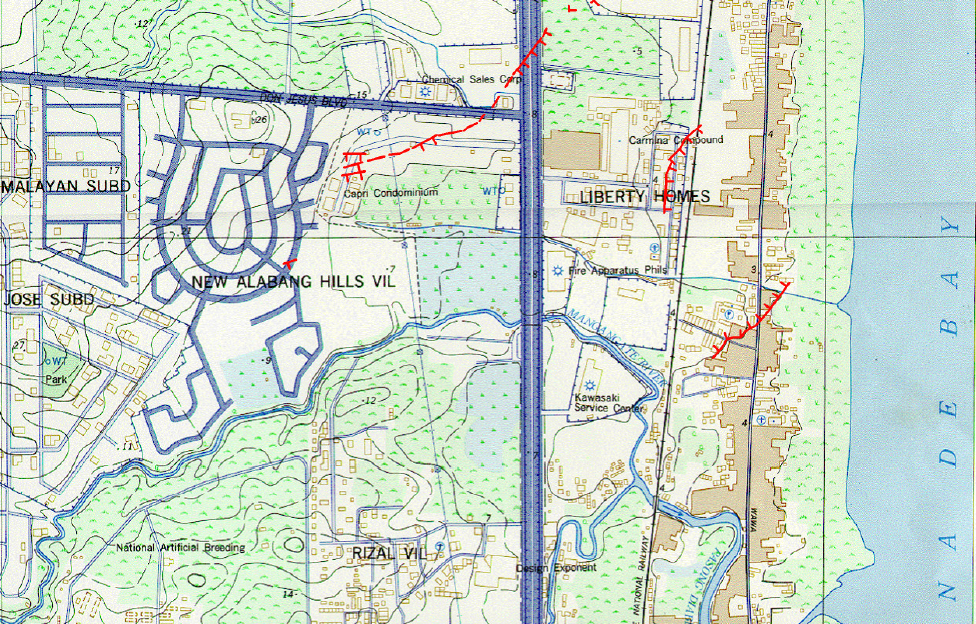 The Pinoy Informer PHIVOLCS' Marikina Fault Line Map for Alabang Area