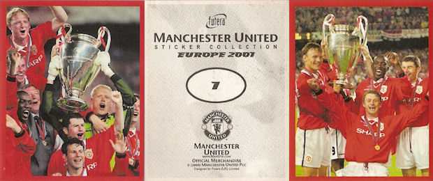 Futera Manchester United Sticker Collection Europe 2001