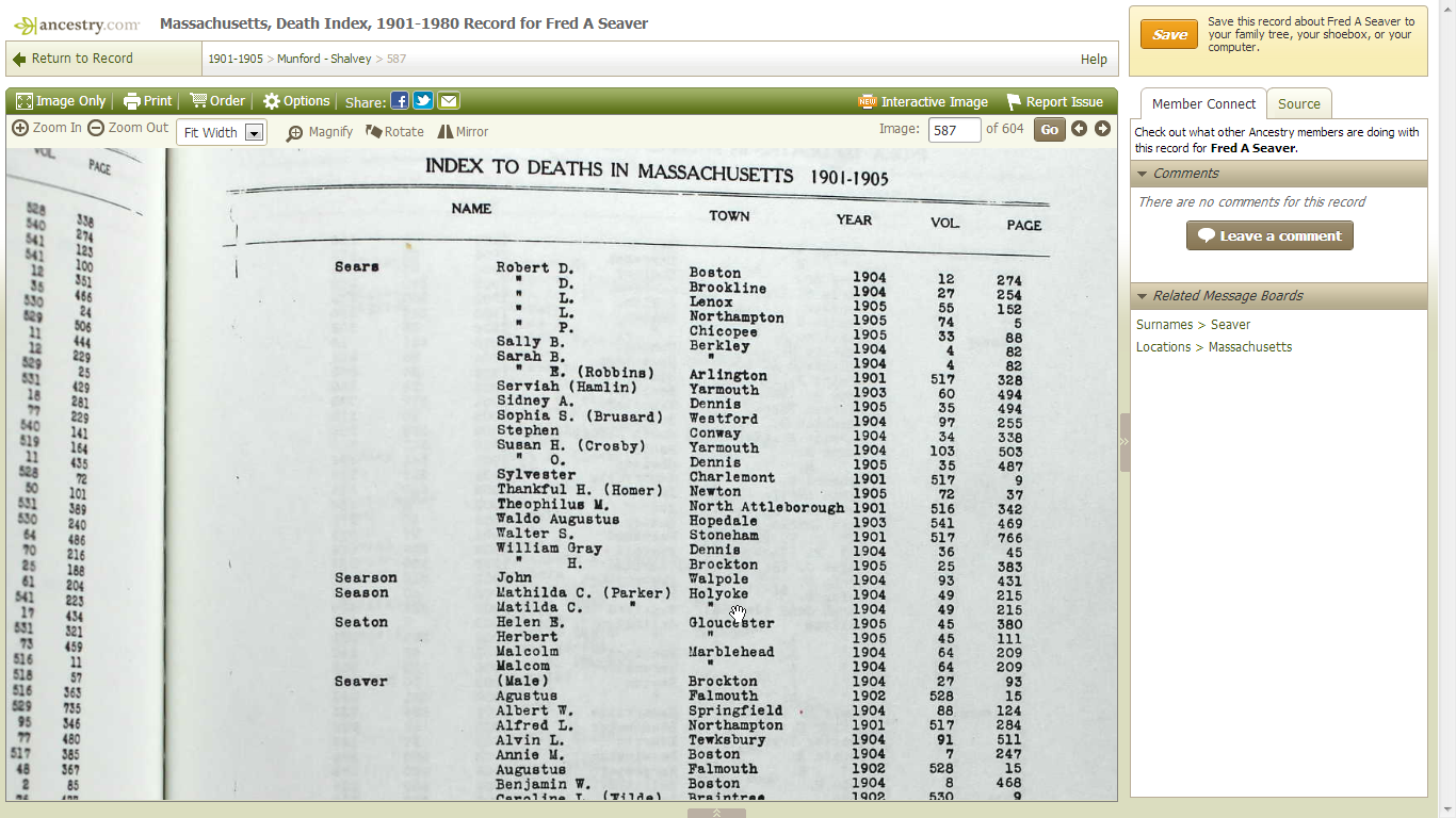 GeneaMusings 20th Century Massachusetts Vital Record Indexes New on